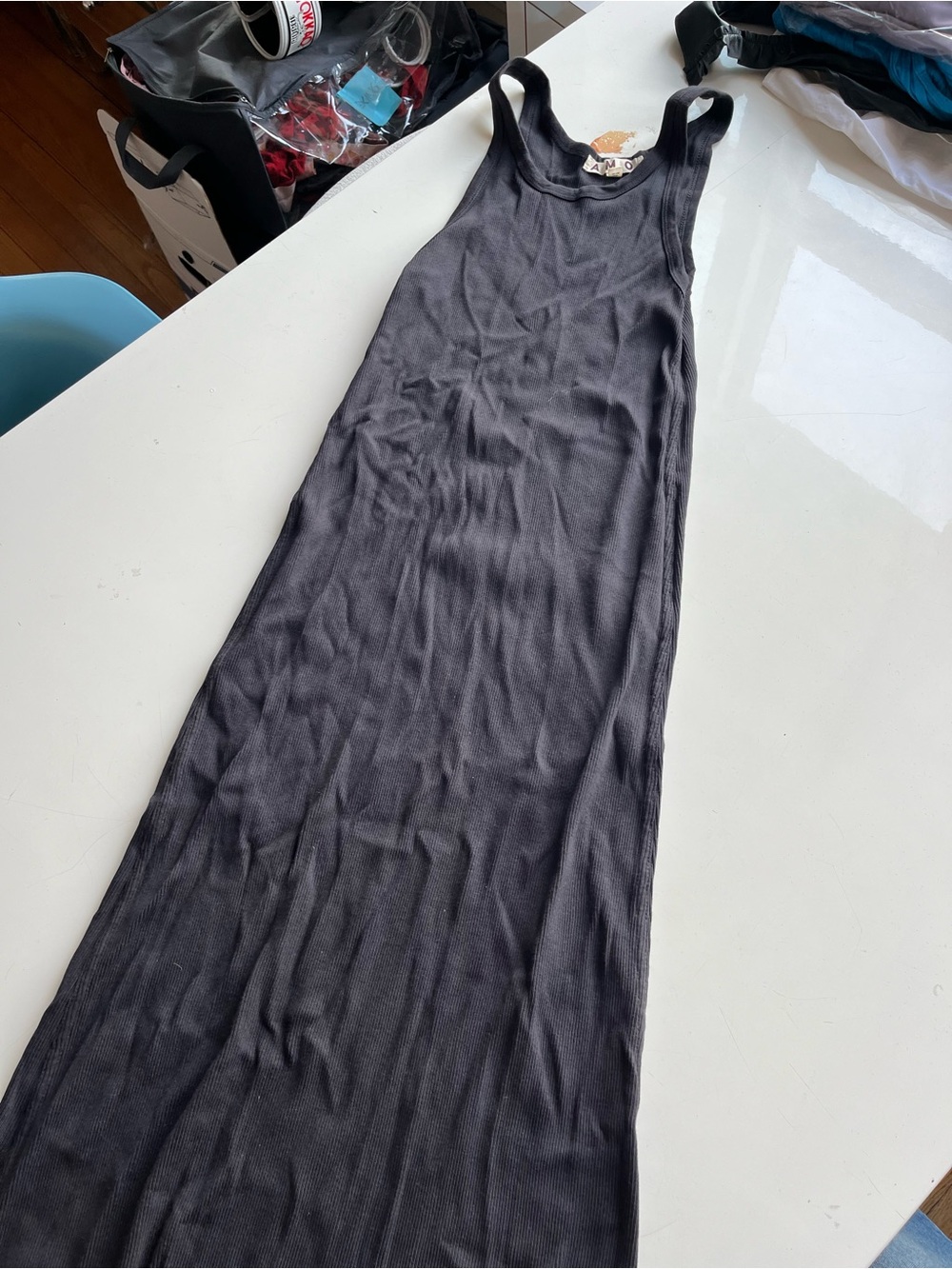 AMO Black Ribbed Sleeveless Maxi Dress/Skirt - Picture 7 of 7